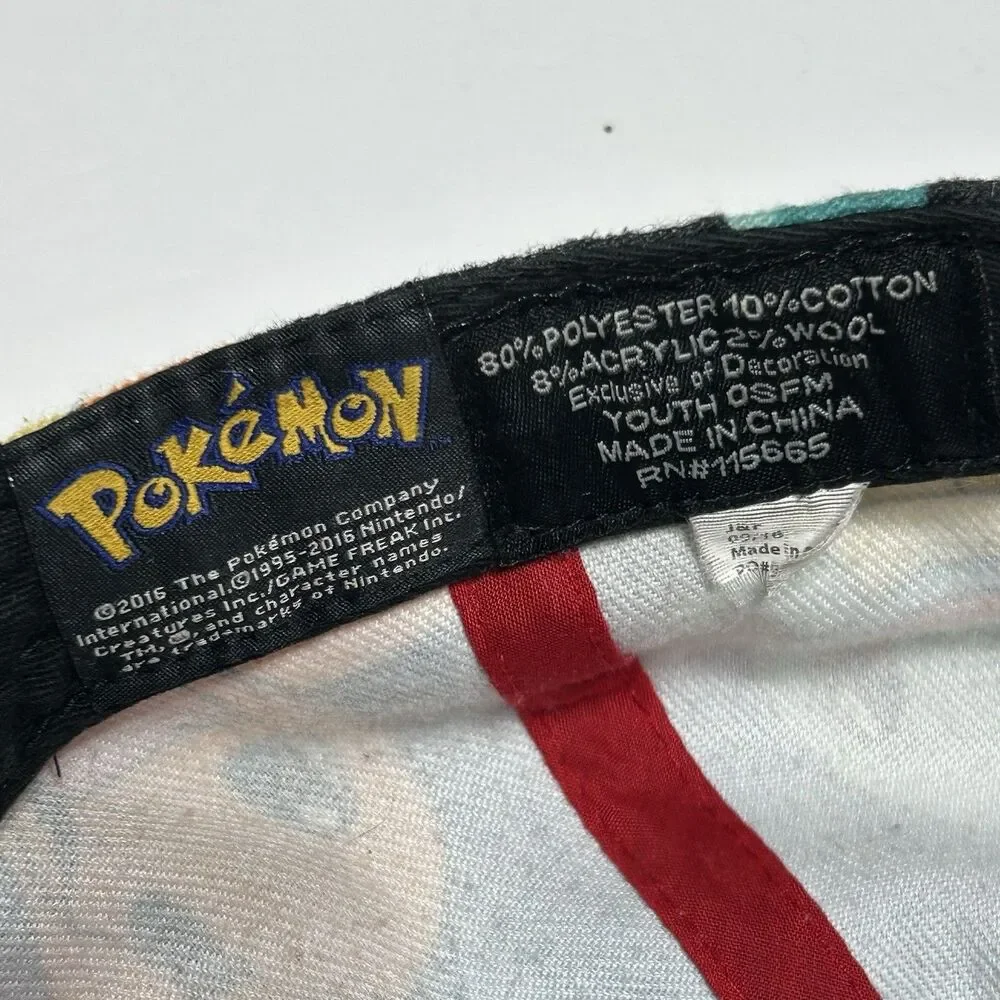 2016 POKEMON Hat Baseball Cap Snapback - Nintendo Adjustable Youth One Size